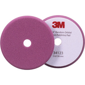 3M Perfect-it Random Orbital Foam Polishing Pad 34123, Fine, Purple, 5 in (130 mm) 34123