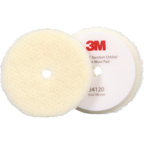 3M Perfect-it Random Orbital Wool Compounding Pad 34120, Coarse, White, 5 in (130 mm) 34120