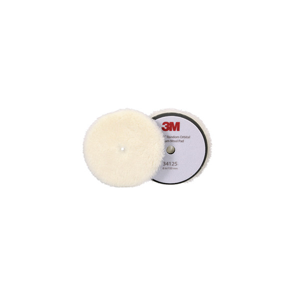 3M Perfect-it Random Orbital Wool Compounding Pad 34125, Medium, White, 6 in (150 mm) 34125