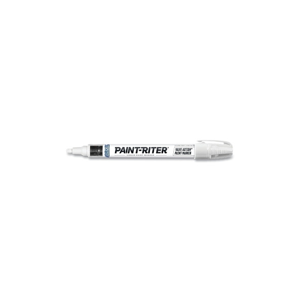 PAINT-RITER VALVE ACTION Paint Marker, White, 1/8 in Tip, Medium 96820
