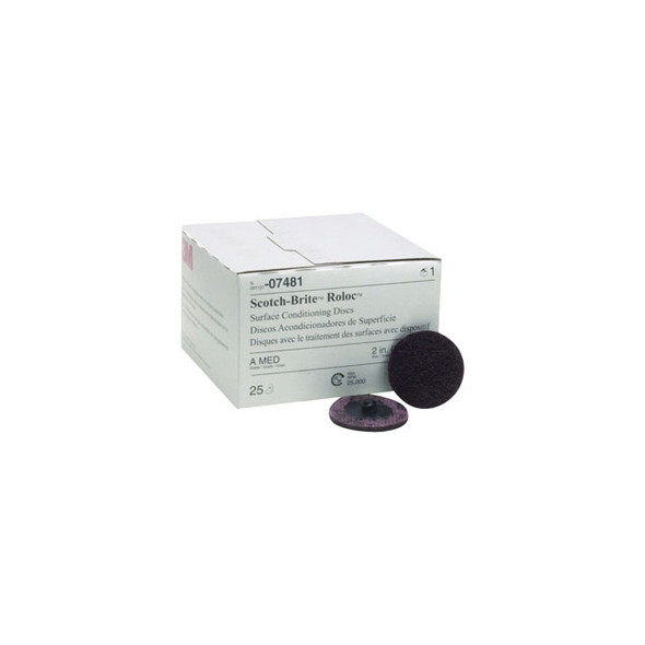 Scotch-Brite Roloc Surface Conditioning Disc, 07481, SC-DR, A/O Medium, TR, 2 in 7481