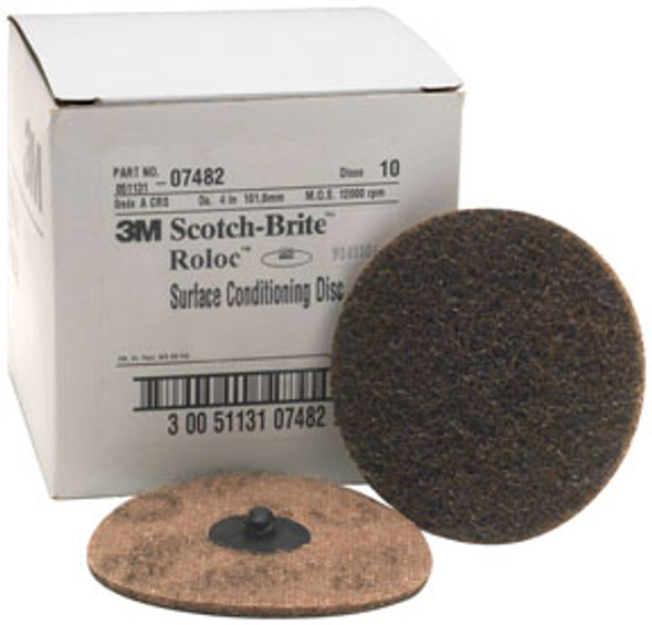 Scotch-Brite Roloc Surface Conditioning Disc, 07482, SC-DR, A/O Coarse, TR, 4 in 7482