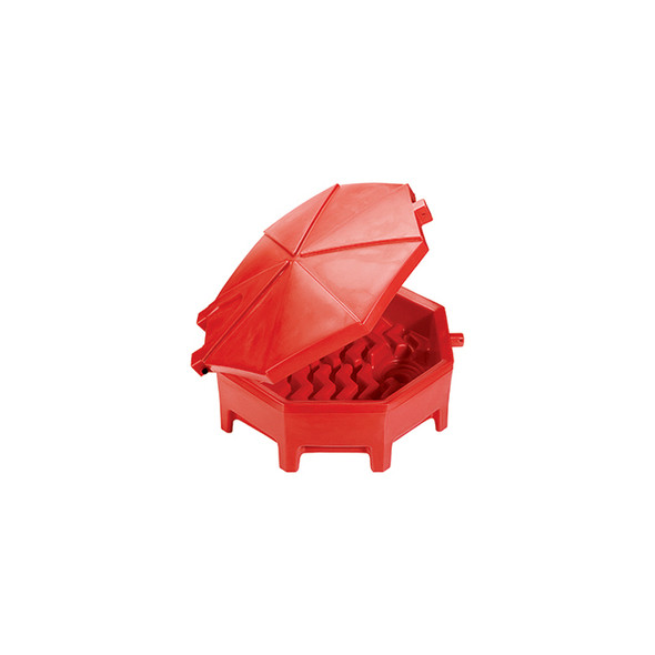 PIG Universal Poly Drum Funnel with Hinged Lid - Red DRM672-RD