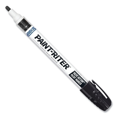 PAINT-RITER VALVE ACTION Paint Marker, Black, 1/8 in Tip, Medium 96823