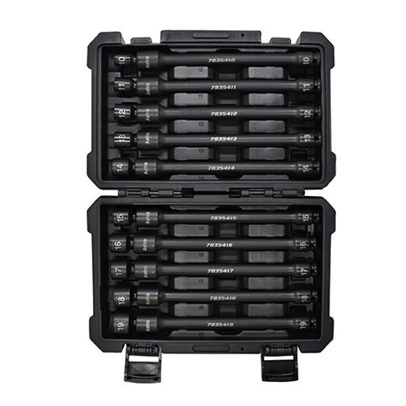 10pc 3/8 Drive Pinless Universal Torque-Saver Impact Extension Socket Set - Metric 78354