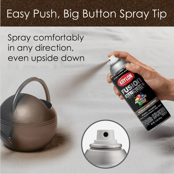 Krylon Fusion All-In-One 12 Oz. Metallic Spray Paint, Dark Copper K02767007 779422