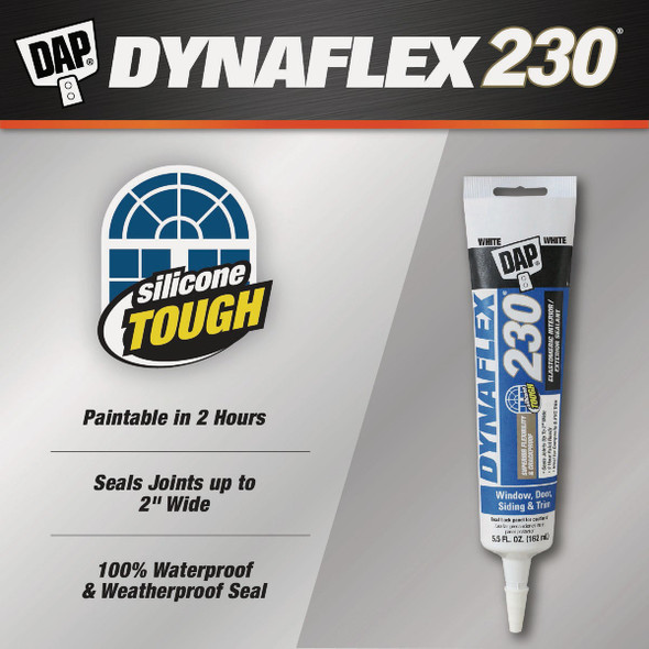 Dap Dynaflex 230 5.5 Oz. 100% Waterproof Window, Door, Siding & Trim Elastomeric Sealant, Clear