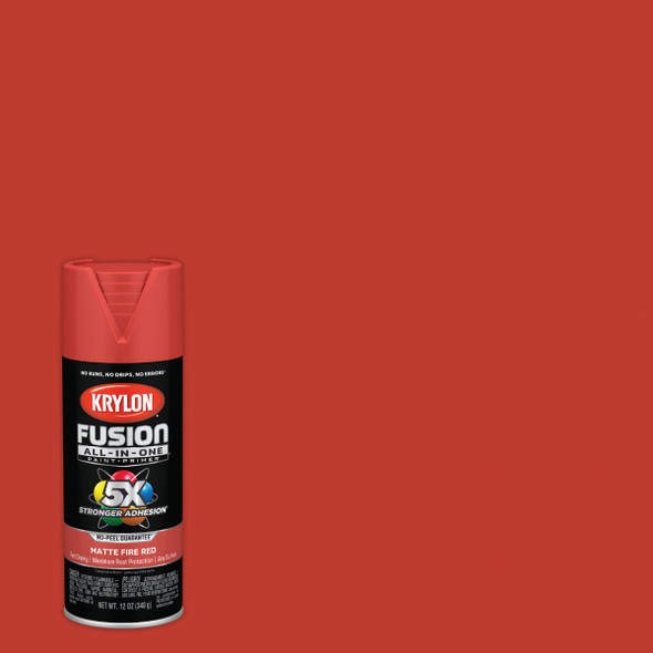 Krylon Fusion All-In-One 12 Oz. Matte Spray Paint, Fire Red K02756007