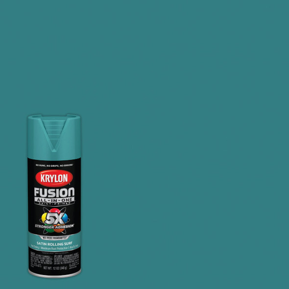 Krylon Fusion All-In-One 12 Oz. Satin Spray Paint, Rolling Surf K02747007