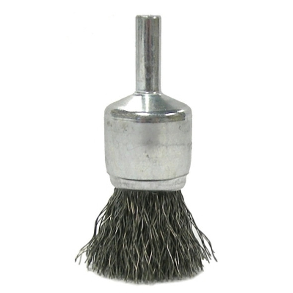 Crimped Wire Solid End Brushes, Stainless Steel, 22,000 rpm, 3/4" x 0.014" Crimped Wire Solid End Brushes, Stainless Steel, 22,000 rpm, 3/4" x 0.014"