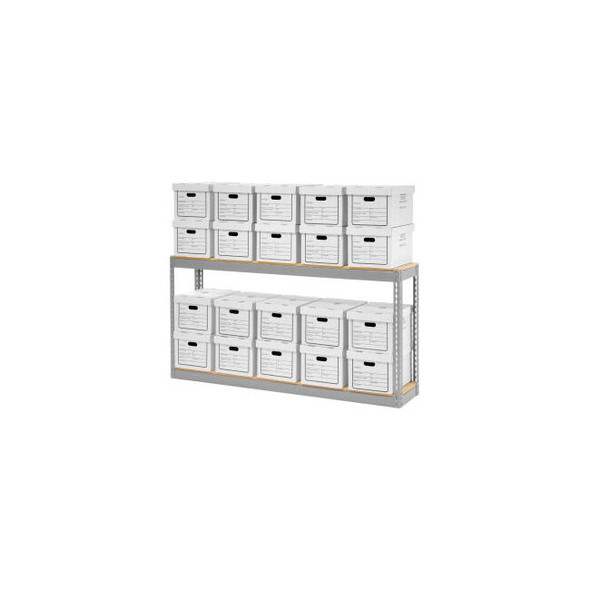 Global Industrial Record Storage With Boxes 72""W x 15""D x 36""H - Gray