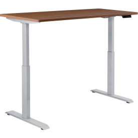 Interion Electric Height Adjustable Desk 48""W x 30""D Walnut W/ Gray Base