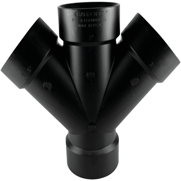Charlotte Pipe 1-1/2 In. All Hub Double ABS Wye ABS 00611  0600HA Charlotte Pipe 1-1/2 In. All Hub Double ABS Wye ABS 00611  0600HA