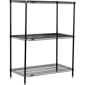 Nexel 3 Shelf Black Epoxy Wire Shelving Unit Starter 24""W x 18""D x 54""H