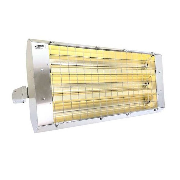 Infrared Quartz Electric Heater, 1, 3 Phase, Stainless Steel, 480V AC