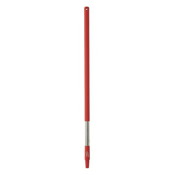 Vikan 1025mm Color Coded Handle, 1 1/4 in Dia, Red, Stainless Steel 29834