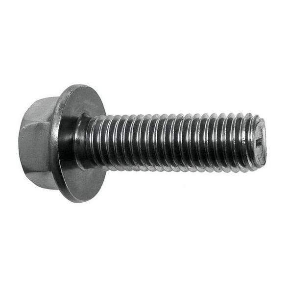 Grade 8, 7/16"-14 Flange Bolt, Plain Steel, 1-1/8 in L, 25 PK