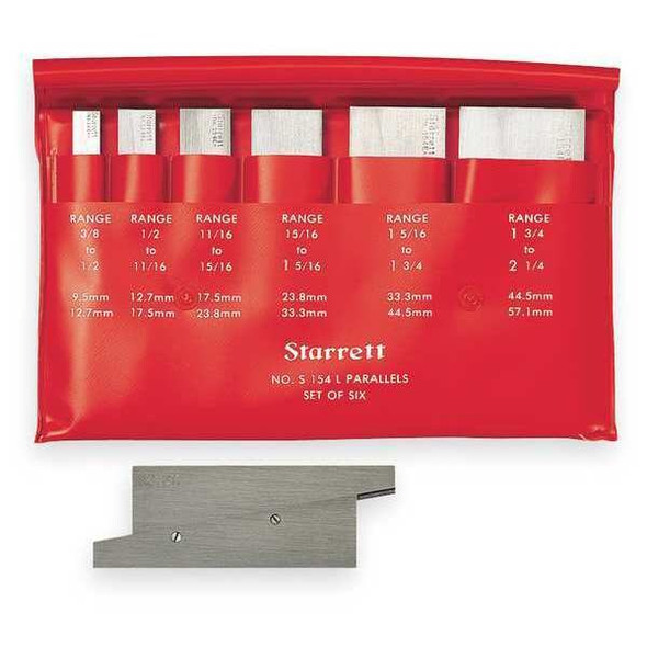 Starrett Precision Adj Parallel Set,3/8-2 1/4 In S154LZ