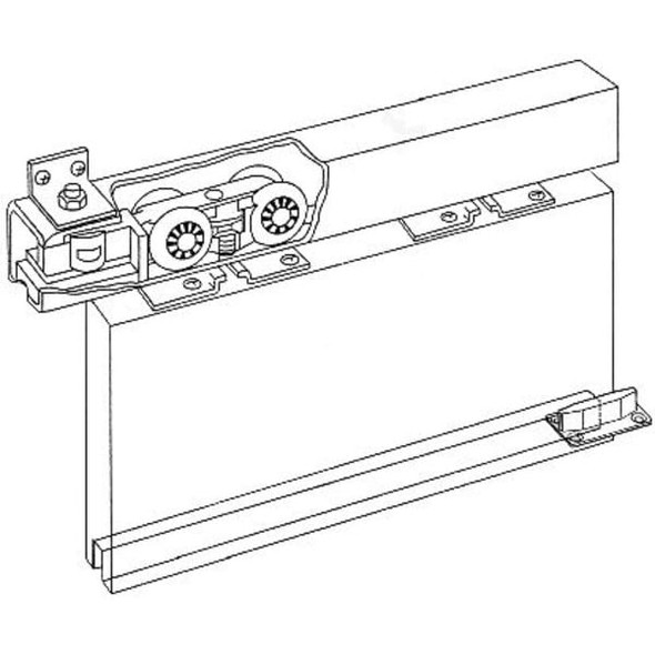 Pemko Sliding Door Track, Alum., 72"L x 1-5/16"W H200A/6