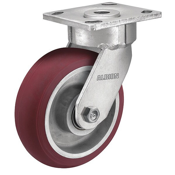 8" X 2" Non-Marking Polyurethane Swivel Caster, No Brake, Loads Up To 1250 lb