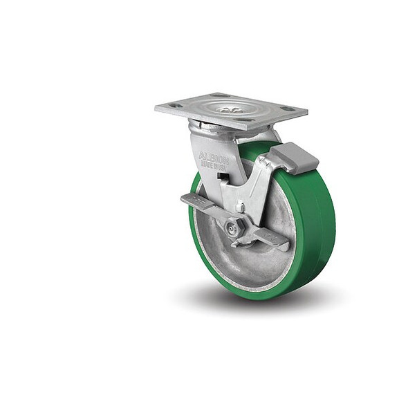 5" X 2" Non-Marking Polyurethane Swivel Caster, Face Brake, Loads Up To 1050 lb