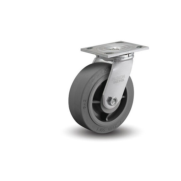 4" X 2" Non-Marking Rubber Soft Flat Swivel Caster, No Brake, Loads Up To 350 lb