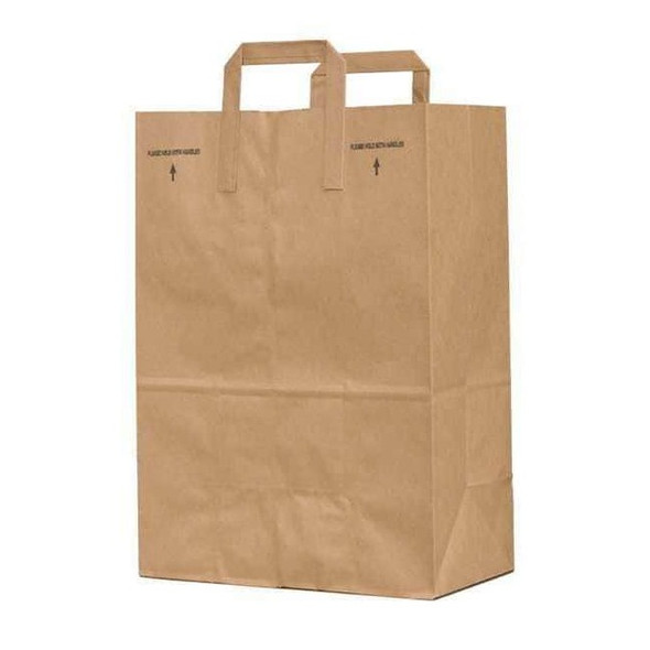 Manufacturer Varies Folded Paper Handle Bag Flat Bottom 1/7 BBL, Pk300 88191