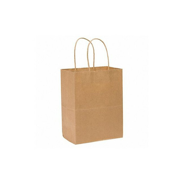 Tempo Brown Shopping Bag Flat Bottom, Twist Handles, Pk250