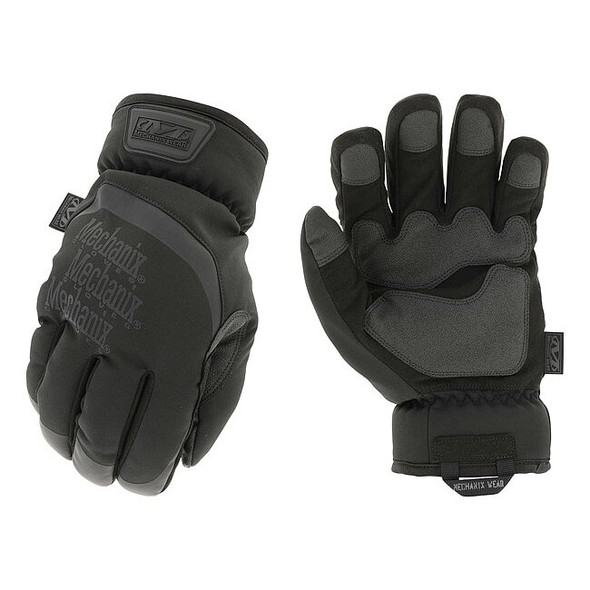 Coldwork Mechanics Style Gloves, Synthetic Leather Palm, Black