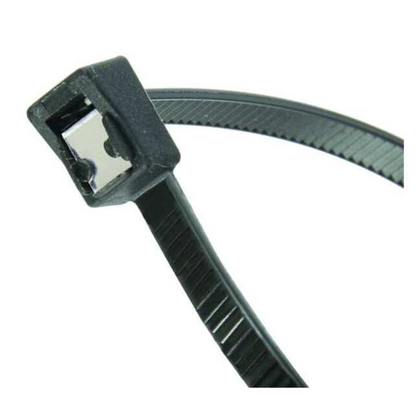 Cable Tie, 8 in L, 2 in Max Bundle Dia., Black, Nylon 6/6, 50 lb Strength, 50 PK