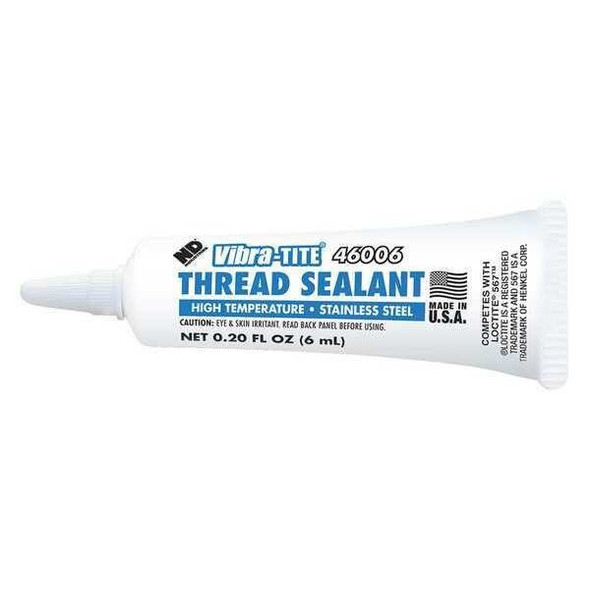 Vibra-Tite Thread Sealant,White,Tube,6mL 46006