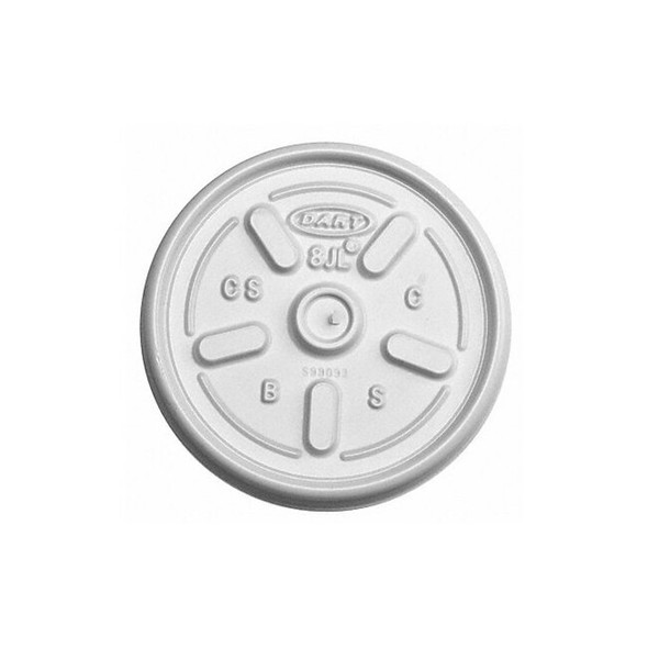 Dart Disp Hot Cup Lid,8 oz-10 oz,White,PK1000 8JL Dart Disp Hot Cup Lid,8 oz-10 oz,White,PK1000 8JL