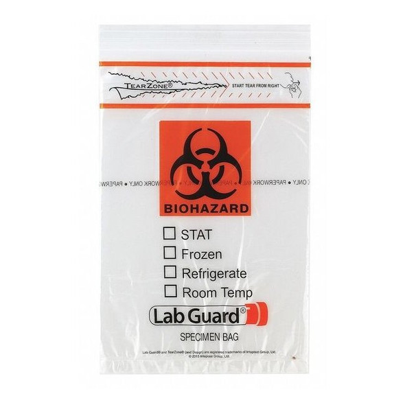 Medegen Medical Products Specimen Trnsprt Bag,6x9",Org/Clr,PK1000 4075