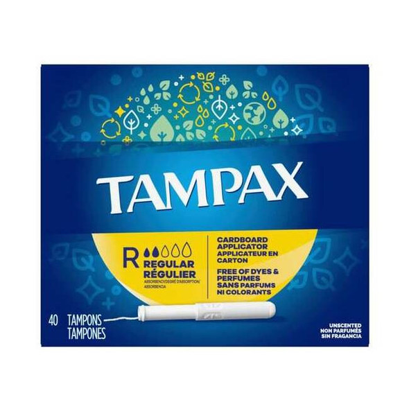 Tampax Tampons w/Applicator,5 1/4 in L,Reg,PK12 24751