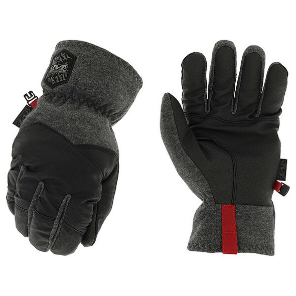Coldwork Mechanics Style Gloves, Synthetic Leather Palm, Black