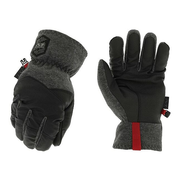 Coldwork Mechanics Style Gloves, Synthetic Leather Palm, Black