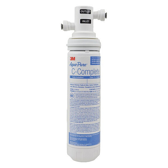 3m Water Filter System,0.5 micron,12 1/2" H 04-99534 3m Water Filter System,0.5 micron,12 1/2" H 04-99534