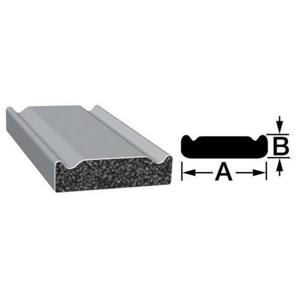 Crown Rectangle Rubber Seal w-Adhesive Back, 100 ft. x .25"H x .5"W  X114HT-100