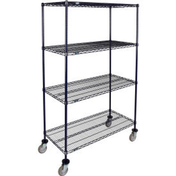Nexel 4 Shelf Truck Nexelon 60""W x 24""D x 60""H Polyurethane Swivel Casters