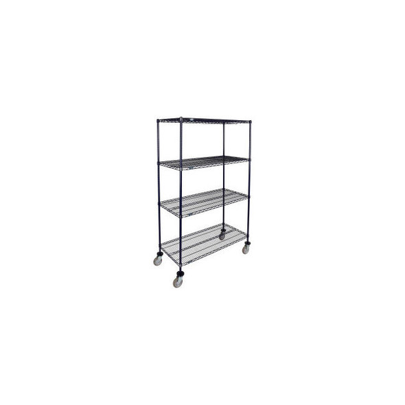Nexel 4 Shelf Truck Nexelon 30""W x 21""D x 60""H Polyurethane Swivel Casters