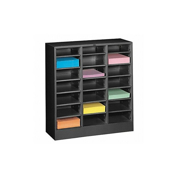 Tennsco Literature Sorter 21 Compartments, 30-5/8"W x 11-1/2"D Black 4075BK