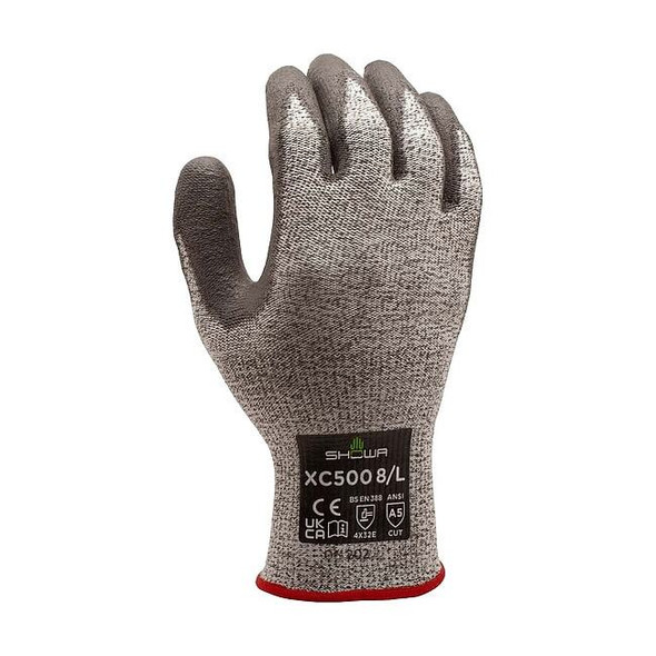 Showa Knit Gloves, Cut Level A5 ,Polyurethane ,Rough ,M 1 PR XC500M-07
