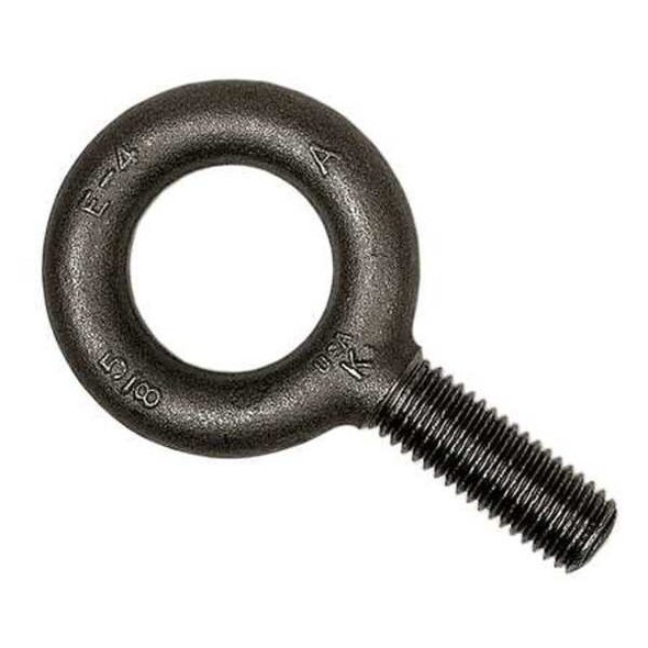 Eye Bolt Without Shoulder, 3/4"-10, 2 in Shank, 1-1/2 in ID, Steel, Plain