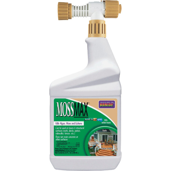 Bonide MossMax, 32 Oz. Ready To Spray Hose End Algae, Moss, & Lichen Control 728