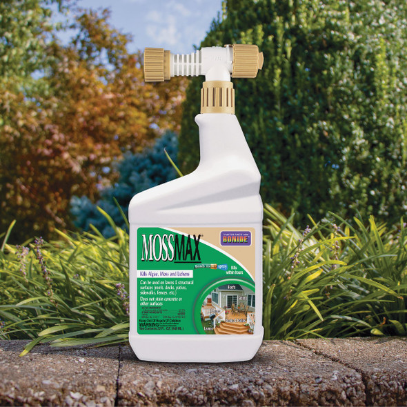 Bonide MossMax, 32 Oz. Ready To Spray Hose End Algae, Moss, & Lichen Control