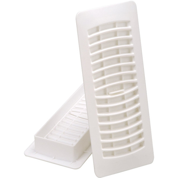 Imperial 4 In. x 12 In. White Plastic Louvered Floor Register RG1458