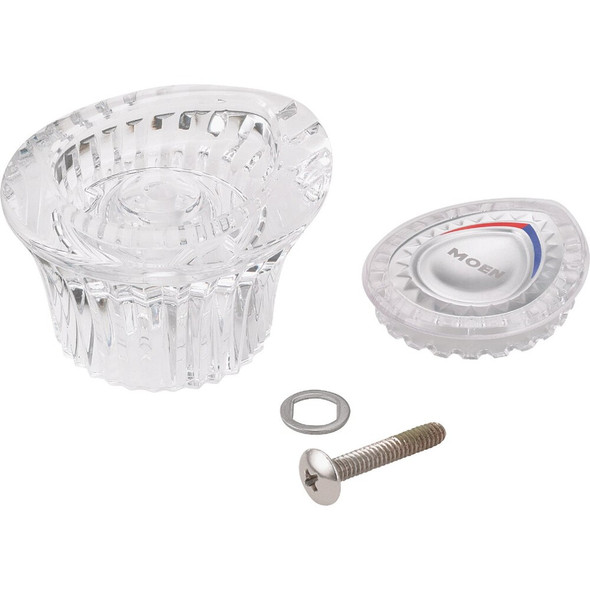 Moen Chateau Acrylic Knob Tub & Shower Replacement Faucet Handle, Clear 98039 457167