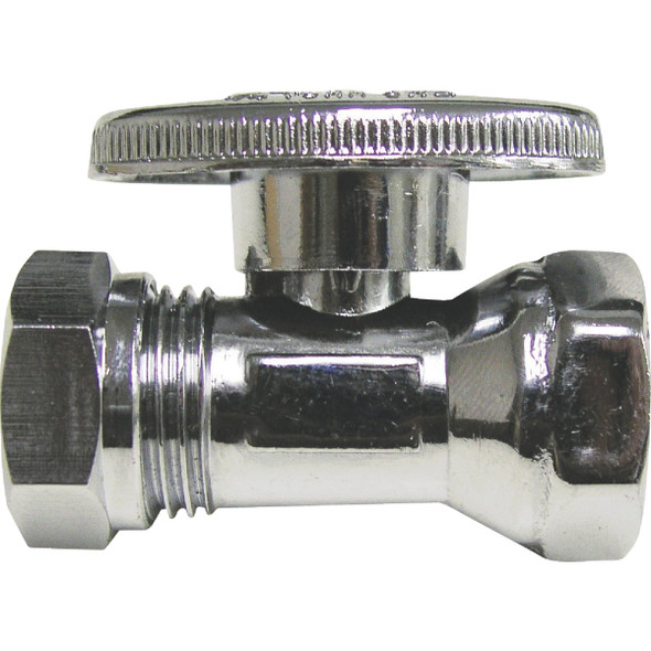 ProLine 1/2 In. FPT x 7/16 In. SLIP Chrome-Plated Brass Straight Stop 191-237HC