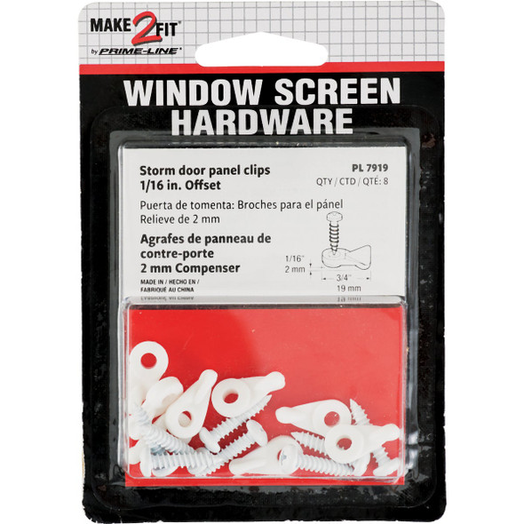 Prime-Line White Storm & Screen Panel Clip (8-Pack) PL7919 269998