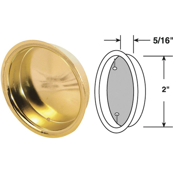 Prime-Line 2 In. Dia. Brass Wardrobe Pocket Door Pull (2-Count) N 6698 229571